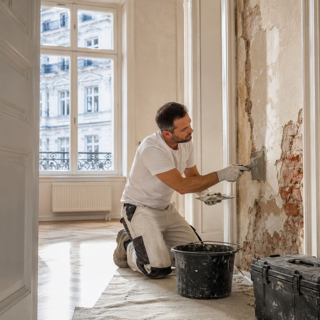 Bauschäden sanieren Wien – Riss und lokale Schadstelle an einer bestehenden Wand Bauschäden sanieren Wien – Riss und lokale Schadstelle an einer bestehenden Wand