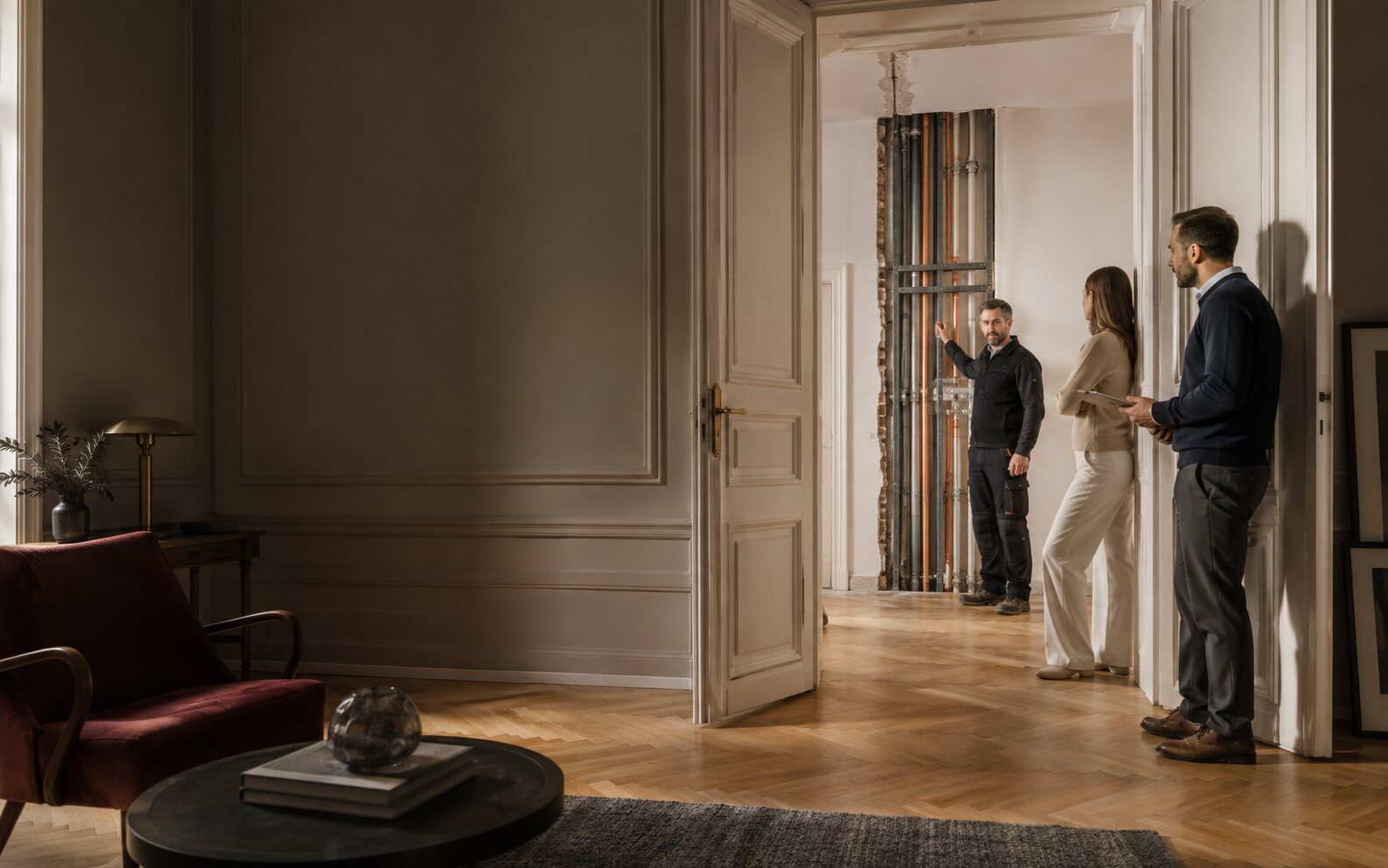 Optische Renovierung und technische Sanierung im direkten Vergleich Renovieren oder sanieren bei einer Wiener Altbauwohnung mit optischen und technischen Arbeiten