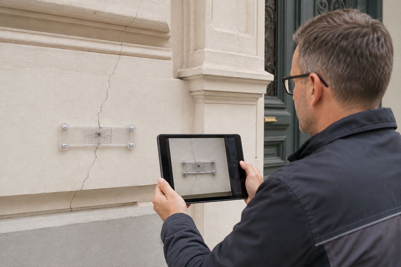 Fassadenrisse erkennen und ihre Veränderung mit einem Rissmonitor verfolgen