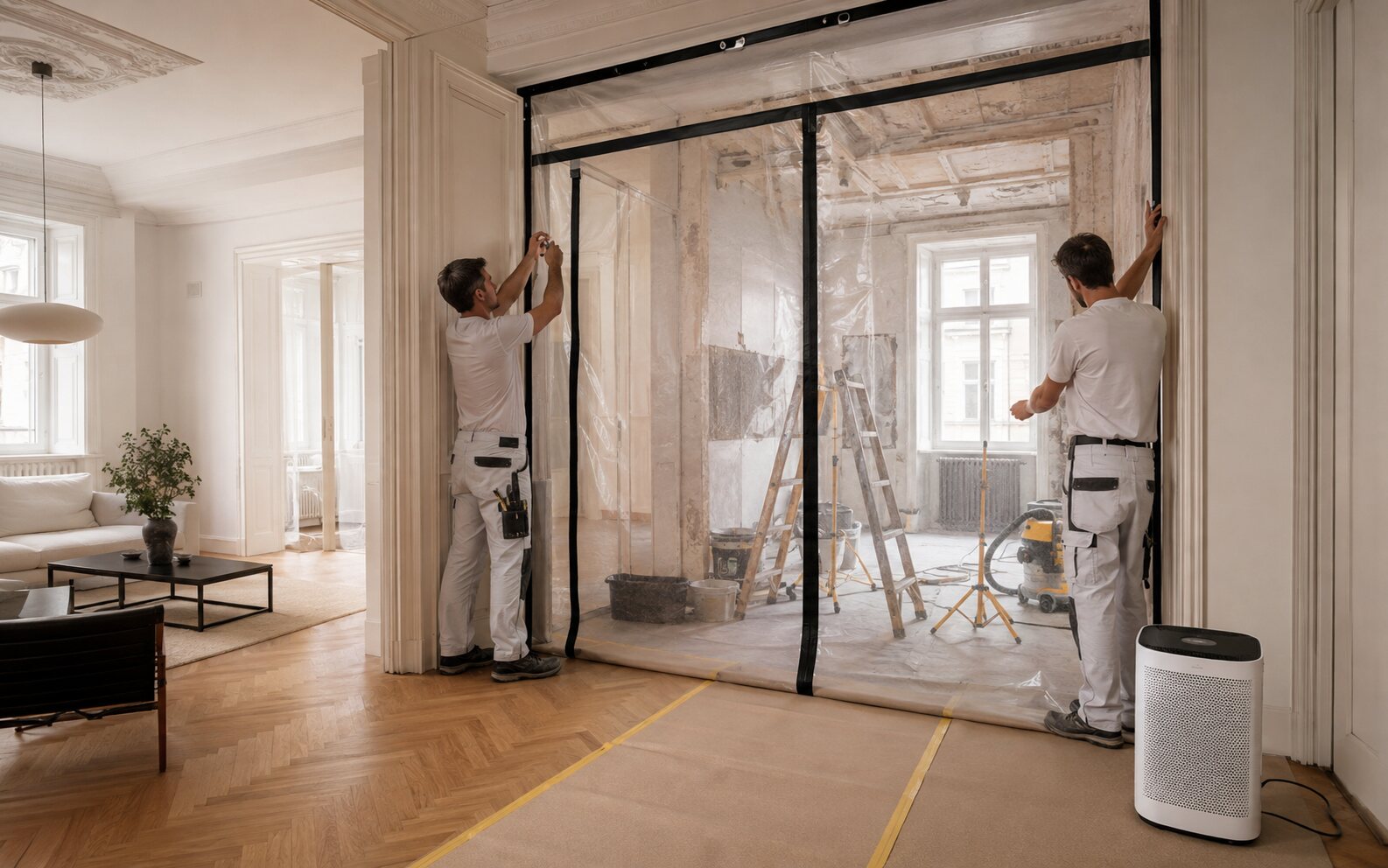 Wohnungssanierung im bewohnten Zustand mit professionellem Staubschutz