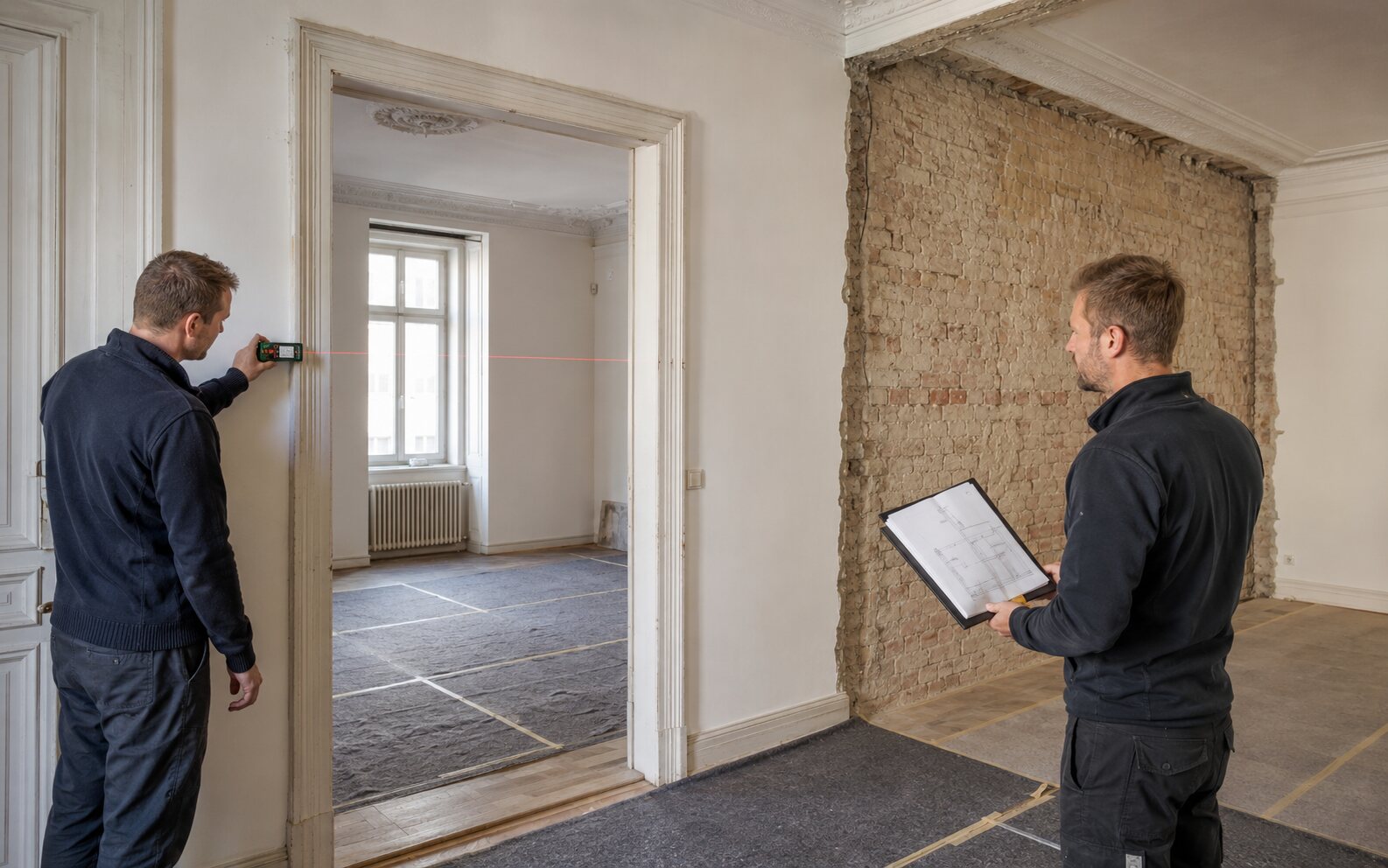 Baubewilligung für Wohnungssanierung in Wien bei Prüfung von Wandöffnung und Statik