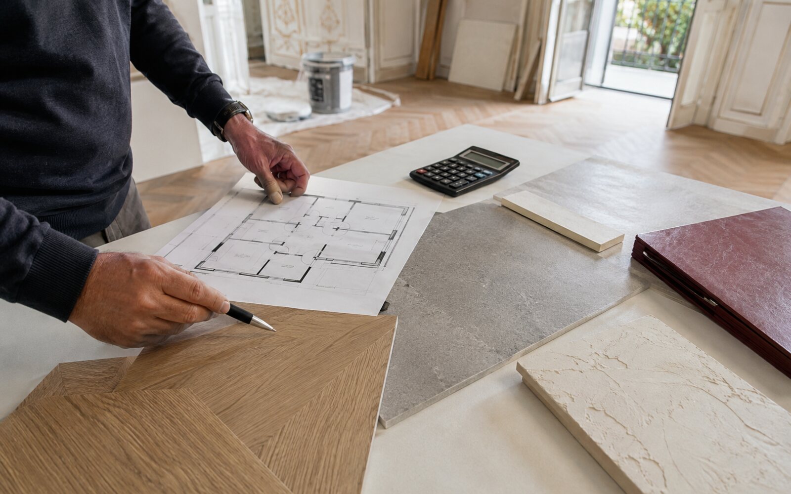 Wohnungssanierung in Wien – Budget und Materialien Kostenübersicht und Materialmuster für geplante Bauarbeiten